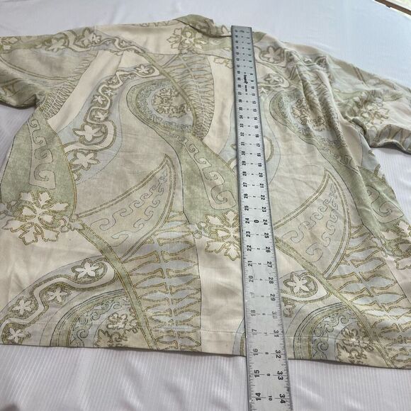 Tommy Bahama Men’s Silk Paisley Short Sleeve Button Up Shirt Size XL - Picture 7 of 7